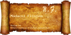 Madacsi Filotea névjegykártya